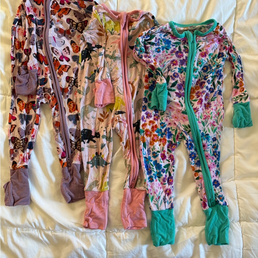 Little Sleepies 0-3 Zippee Pajamas bundle